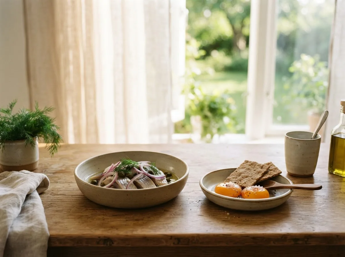 Sunlit window with omega-rich foods symbolising vitamin D sources